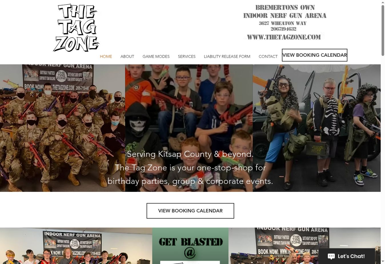 Screenshot of The Tag Zone website homepage